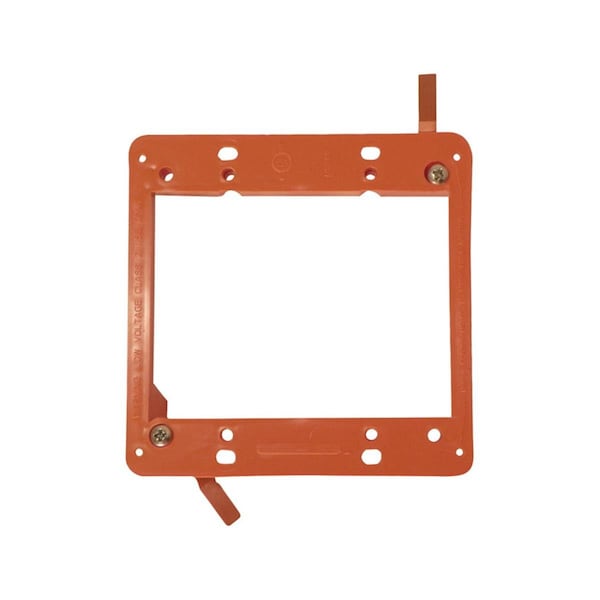 Skilledpower 4-5.31 in. Low Voltage H Square 2 Gang Junction Bracket Orange PVC - SK611983