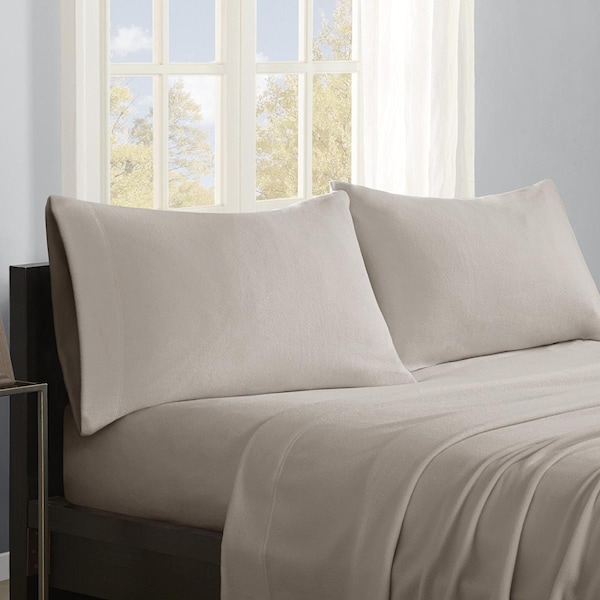 True North By Sleep Philosophy True North Micro Fleece Khaki Sheet Set - Twin XL - SHET20-741