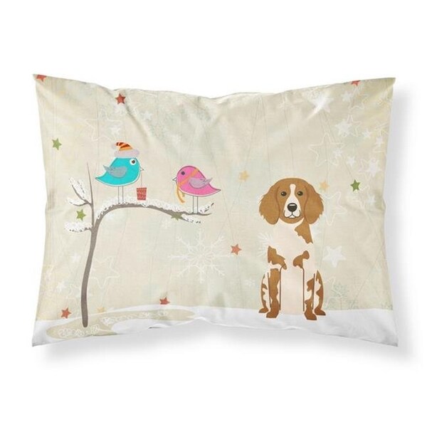 Carolines Treasures Carolines Treasures BB2544PILLOWCASE Christmas Presents Between Friends Brittany Spaniel Fabric Standard Pillowcase; 20.5 x 0.25 x 30 in. - BB2544PILLOWCASE