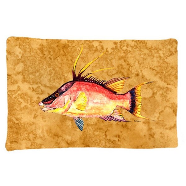 Jensendistributionservices Hog Snapper On Gold Fabric Standard Pillowcase - MI2556291