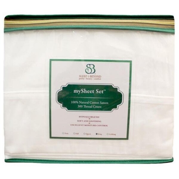 Sleep & Beyond Sleep & Beyond MSSCKN 100 Percentage Natural Cotton Sheet Set - Cal King; Up To 18 in. - MSSCKN