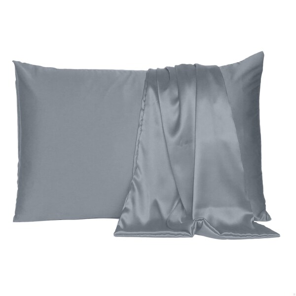 Homeroots 20 x 26 in. Dark Gray Dreamy Silky Satin Standard Size Pillowcases - 387880