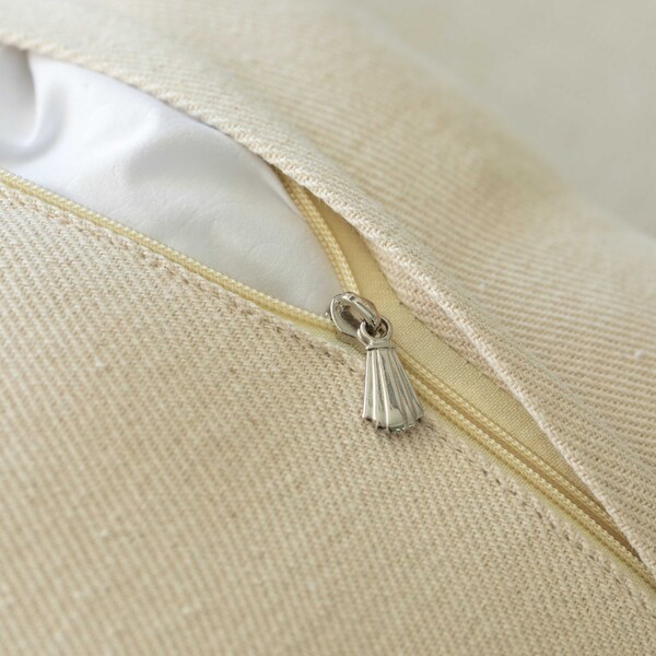 Deerlux 16" Handwoven Cotton Throw Pillow Cover with Side Fringed Tassels, Natural - QI004309.NC