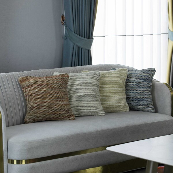 Deerlux 16" Handwoven Wool & Cotton Throw Pillow Cover with Woven Knit Texture with Filler, Rust - QI004316.RT.K