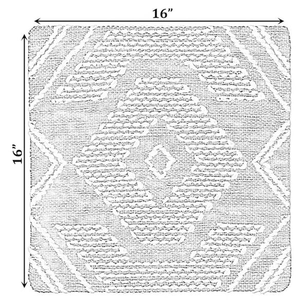 Deerlux 16" Throw Pillow Cover with White on Black Tribal Pattern and Corner Tassels, Black & White - QI004304.K