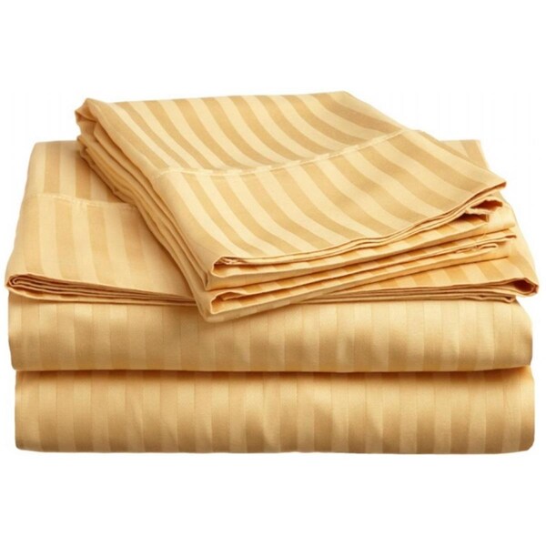 Impressions By Luxor Treasures 400 Thread Count Egyptian Cotton California King Sheet Set Stripe Gold - 400CKSH STGL