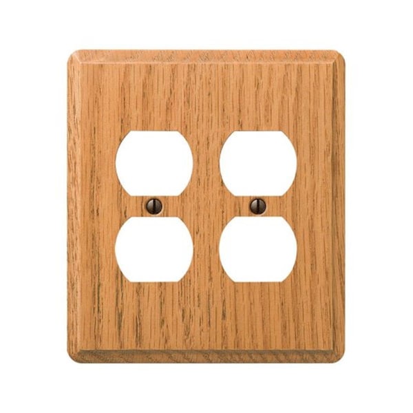 Livewire 901DDL Contemporary 2 Duplex Outlet Wall Plate Medium Oak - LI2737582