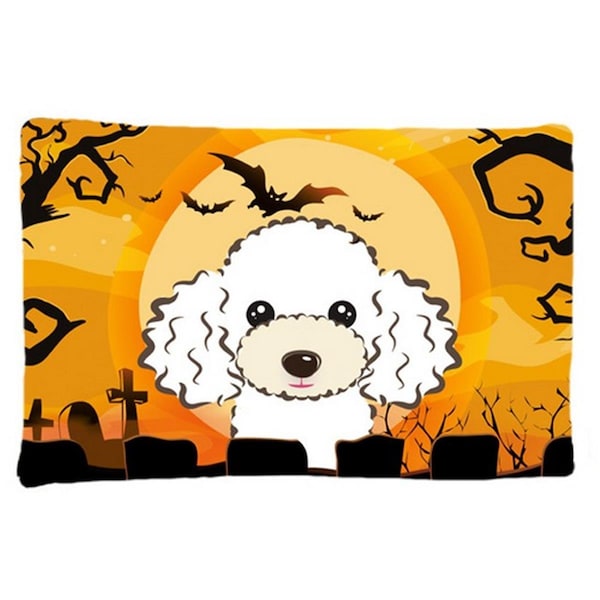 Carolines Treasures Halloween White Poodle Fabric Standard Pillowcase - BB1815PILLOWCASE