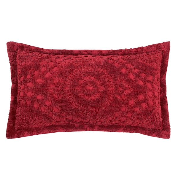 Better Trends Rio Cotton Pillow Sham, Burgundy - King Size - SHR2036BU