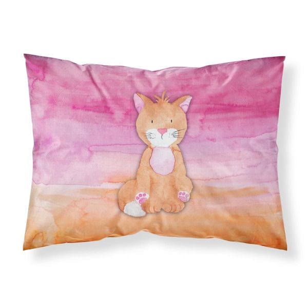 Carolines Treasures Carolines Treasures BB7354PILLOWCASE Orange Cat Watercolor Fabric Standard Pillowcase - BB7354PILLOWCASE