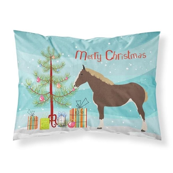 Carolines Treasures Carolines Treasures BB9273PILLOWCASE Percheron Horse Christmas Fabric Standard Pillowcase - BB9273PILLOWCASE