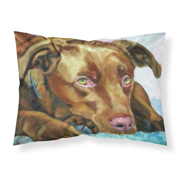 Jensendistributionservices Chocolate Labrador Waiting Fabric Standard Pillowcase - MI1712459