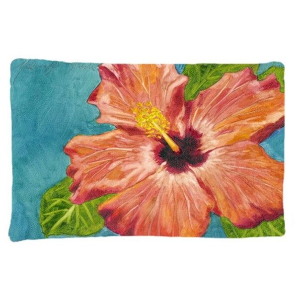Carolines Treasures Carolines Treasures TMTR0316PILLOWCASE Coral Hibiscus by Malenda Trick Fabric Standard Pillowcase - TMTR0316PILLOWCASE