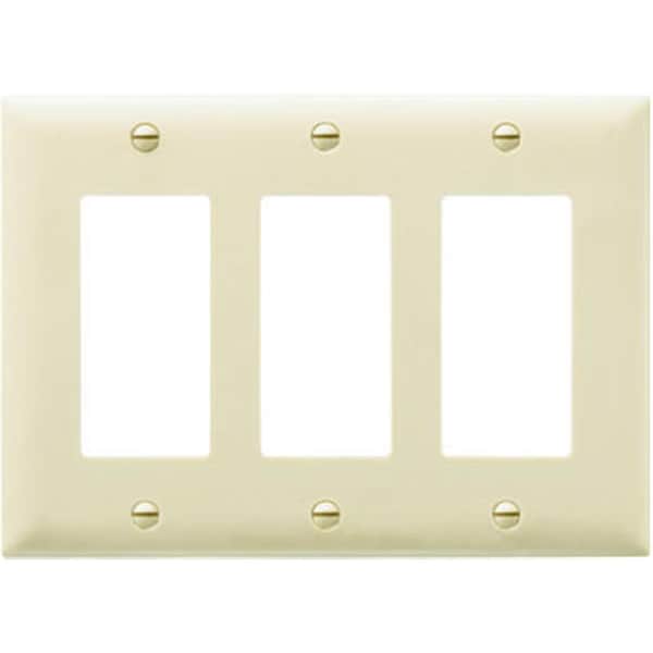 Nextgen TP263ICC12 3 Gang 3 Decorator Openings Nylon Wall Plate; Ivory - NE570286