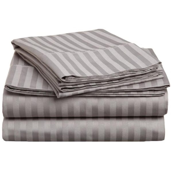 Impressions 300 Full Sheet Set- Egyptian Cotton Stripe - Grey - 300FLSH STGR