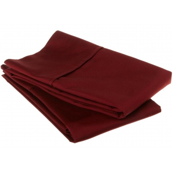 Impressions By Luxor Treasures 530 Thread Count Egyptian Cotton Standard Pillowcase Set Solid Burgundy - 530SDPC SLBG