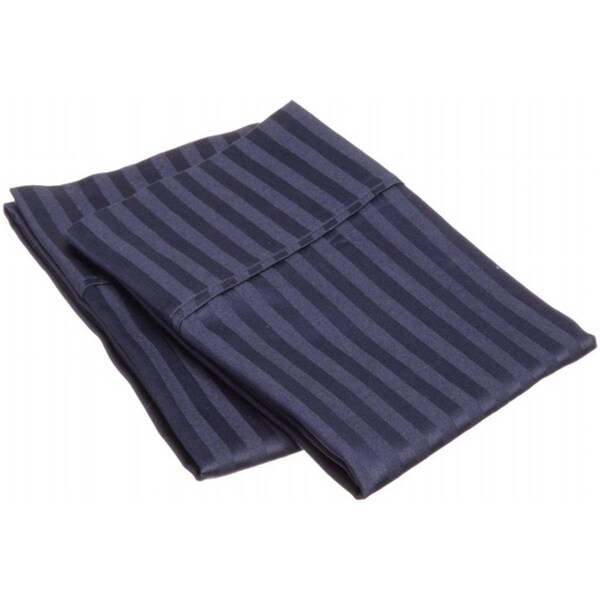 Superior  400 Thread Count Egyptian Cotton Standard Pillowcase Set Stripe  Navy Blue - 400SDPC STNB
