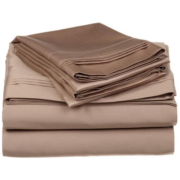 Impressions By Luxor Treasures Egyptian Cotton 650 Thread Count Solid Sheet Set Twin-Taupe - 650TWSH SLTP
