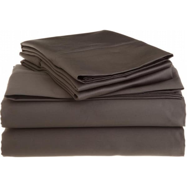 Impressions By Luxor Treasures Egyptian Cotton 1200 Thread Count Solid Sheet Set Queen-Charcoal - 1200QNSH SLCHR