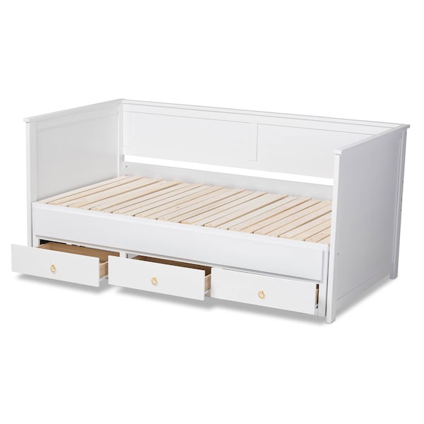 Baxton Studio Thomas White Wood Expandable Twin Size to King Size Daybed - 167-10732
