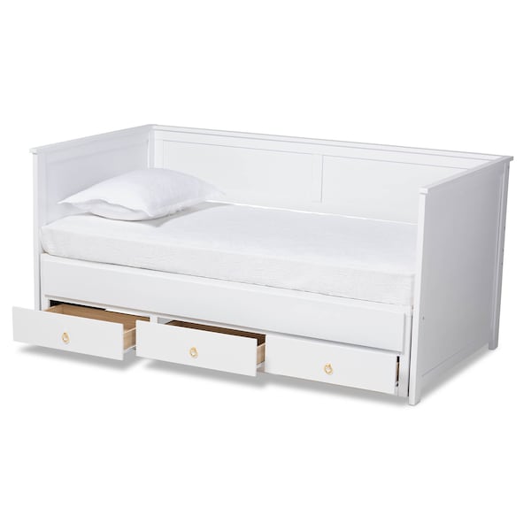 Baxton Studio Thomas White Wood Expandable Twin Size to King Size Daybed - 167-10732