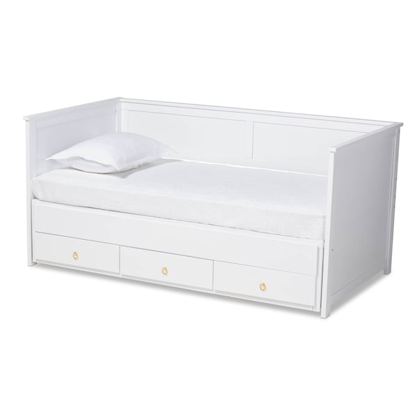Baxton Studio Thomas White Wood Expandable Twin Size to King Size Daybed - 167-10732