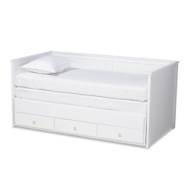 Baxton Studio Thomas White Wood Expandable Twin Size to King Size Daybed - 167-10732
