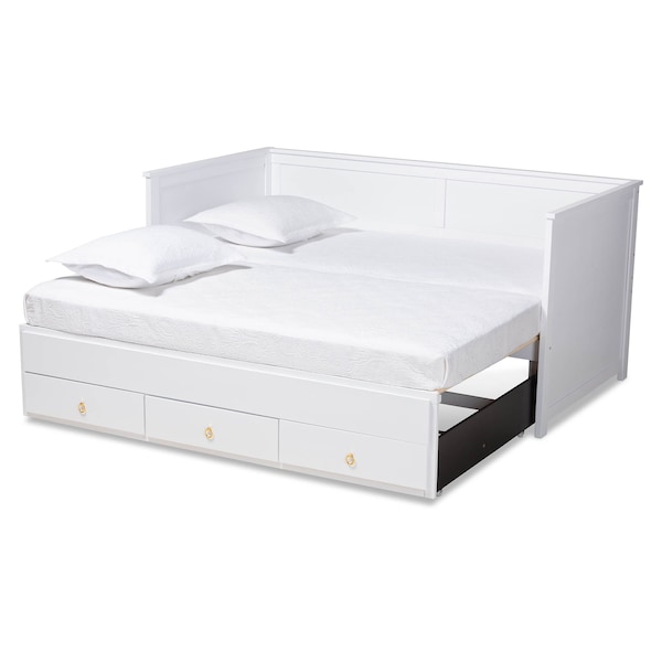 Baxton Studio Thomas White Wood Expandable Twin Size to King Size Daybed - 167-10732