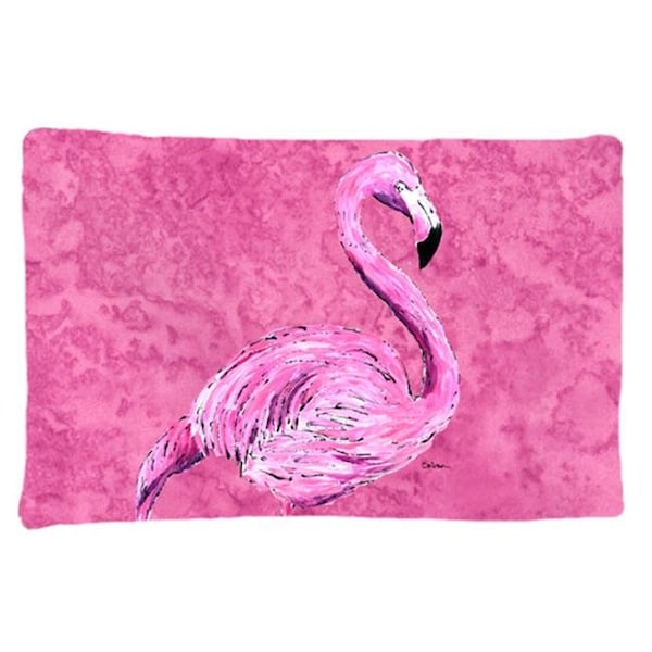 Carolines Treasures Carolines Treasures 8875PILLOWCASE Flamingo On Pink Moisture Wicking Fabric Standard Pillowcase - 8875PILLOWCASE
