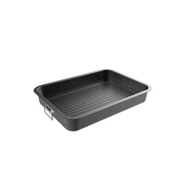 Hastings Home Roasting Pan with Flat Rack Nonstick Oven Roaster, Drain Tray for Fat and Grease Kitchen Cookware - 247602ITR