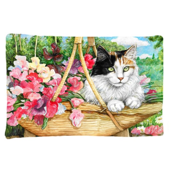 Jensendistributionservices Cat in Basket Fabric Standard Pillowcase - MI2557444