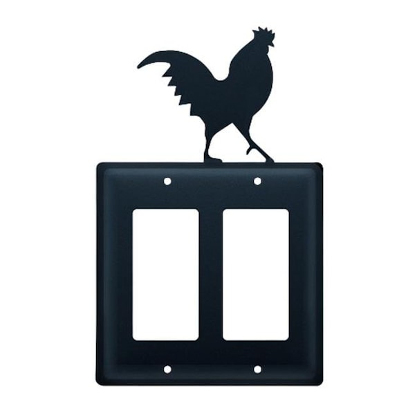 Village Wrought Iron Village Wrought Iron EGG-1 Rooster GFI Cover DBL - EGG-1