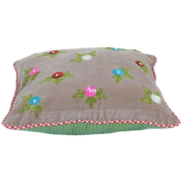 Heritage Lace 12 x 12 in. Pip Studio Glamour Roses Pillow Cover, Khaki - 51.040.036