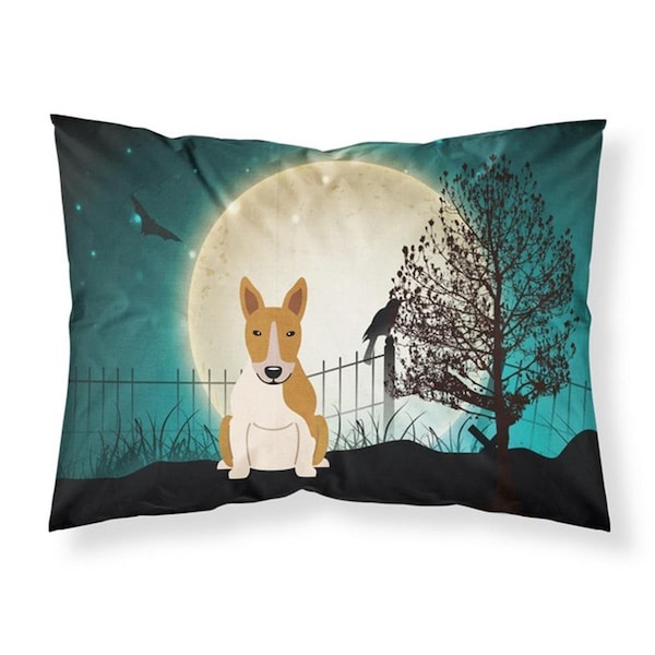 Micasa Halloween Scary Bull Terrier Red White Fabric Standard Pillowcase, 20.5 x 0.25 x 30 in. - MI223560