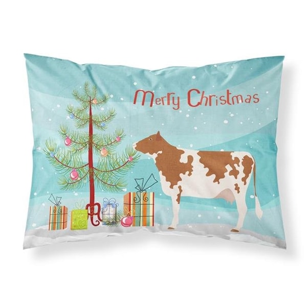 Carolines Treasures Carolines Treasures BB9194PILLOWCASE Ayrshire Cow Christmas Fabric Standard Pillowcase - BB9194PILLOWCASE