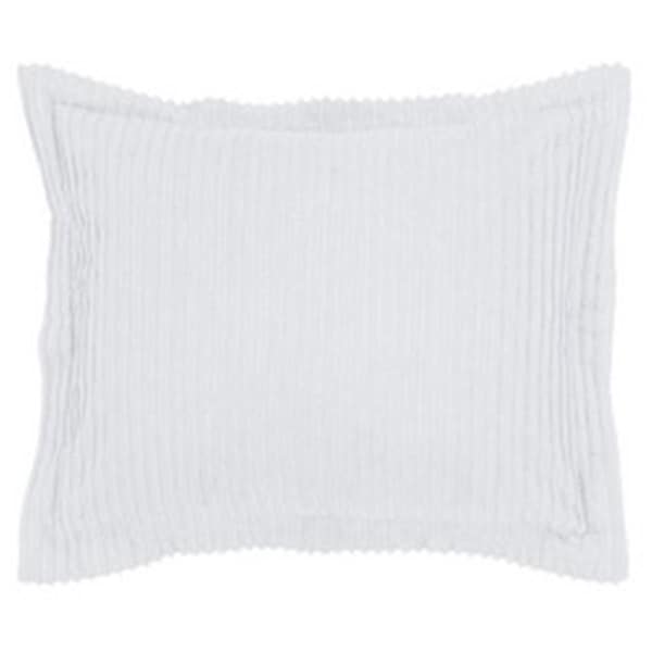 Better Trends Jullian Cotton Pillow Sham, White - Standard Size - SHASP2127WH