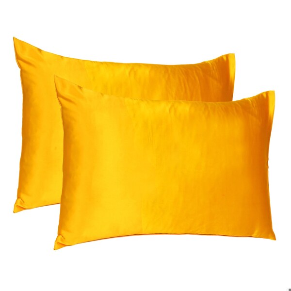 Homeroots 20 x 26 in. Goldenrod Dreamy Silky Satin Standard Size Pillowcases - 387885