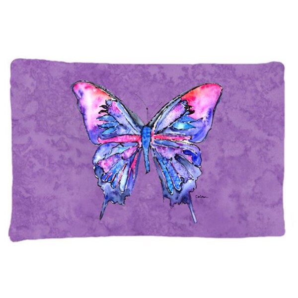 Carolines Treasures Carolines Treasures 8860PILLOWCASE 20.5 W x 30 in. Butterfly on Purple Moisture Wicking Fabric Standard Pillowcase - 8860PILLOWCASE