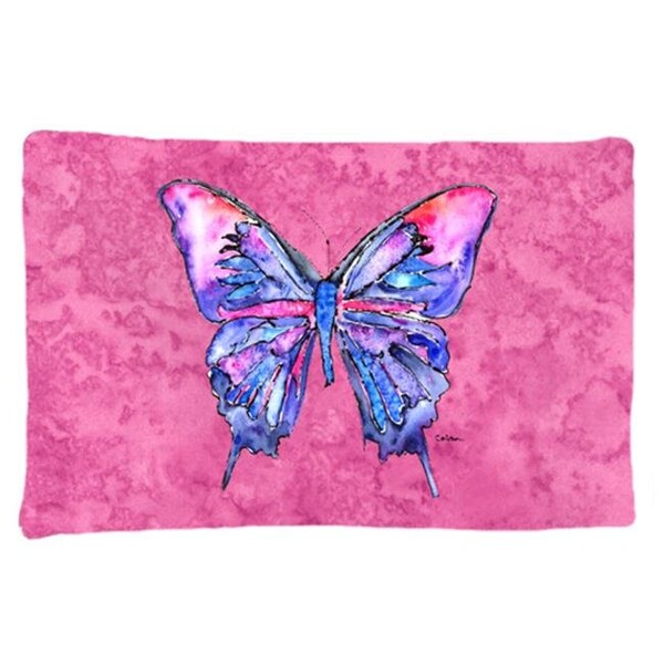 Carolines Treasures Carolines Treasures 8859PILLOWCASE 20.5 W x 30 in. Butterfly on Pink Moisture Wicking Fabric Standard Pillowcase - 8859PILLOWCASE