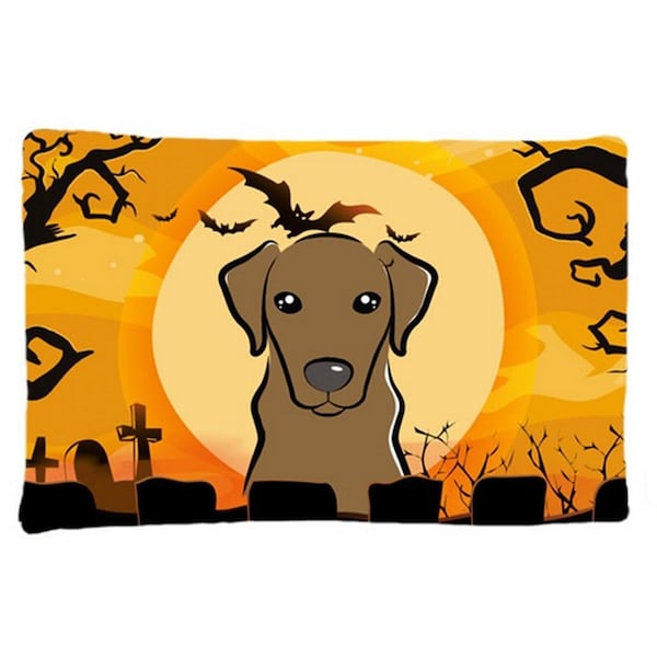Carolines Treasures Halloween Chocolate Labrador Fabric Standard Pillowcase - BB1792PILLOWCASE