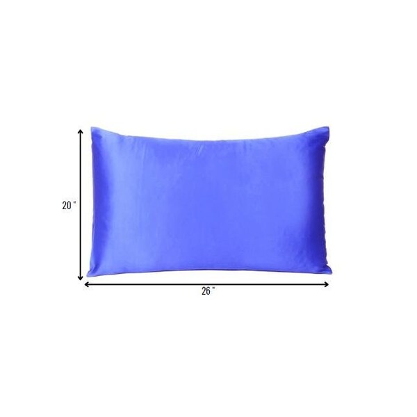 Homeroots 20 x 26 in. Royal Blue Dreamy Silky Satin Standard Size Pillowcases - 387879