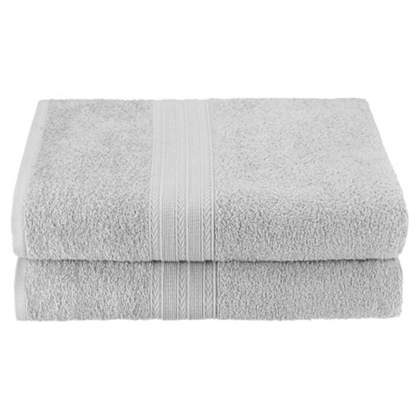 Superior Eco-Friendly 100 Percent Ringspun Cotton Bath Sheet Towel Set - Silver, 2 Pieces, 2PK - EF-BSHEET SV