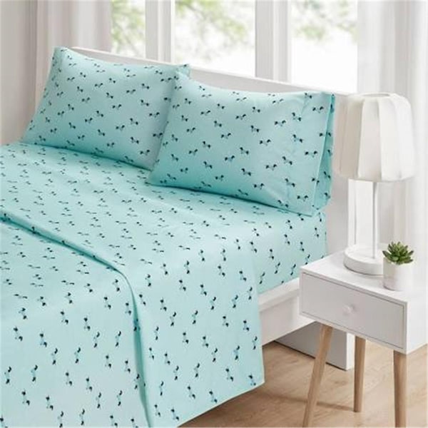 Intelligent Design Novelty Printed Sheet Set, Aqua Dogs - Twin - ID20-1438