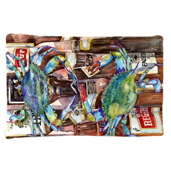Carolines Treasures 20.5 x 30 in. Blue Crabby New Orleans Beer Bottles Moisture Wicking Fabric Standard Pillow Case - 8918PILLOWCASE