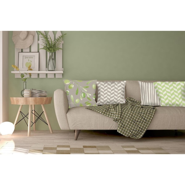 Homeroots Gray Olive Towers Printed Decorative Throw Pillow Cover 18 x 18 in. - 355316
