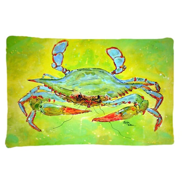 Carolines Treasures 20.5 x 30 in. Bright Green Blue Crab Moisture Wicking Fabric Standard Pillow Case - 8357PILLOWCASE