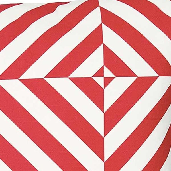 Homeroots Red Geometric Diagram Decorative Throw Pillow Cover Printed 18 x 18 in. - 355467