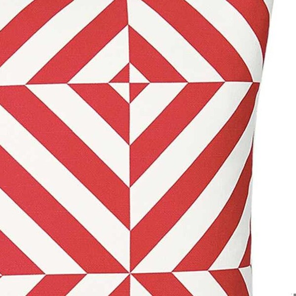 Homeroots Red Geometric Diagram Decorative Throw Pillow Cover Printed 18 x 18 in. - 355467