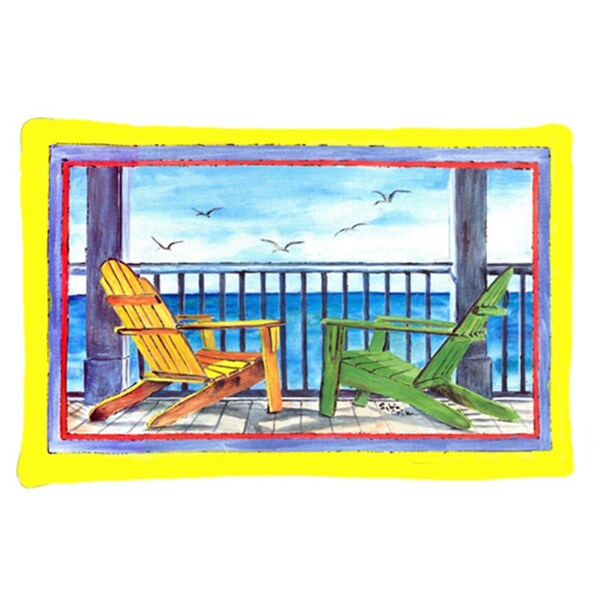 Carolines Treasures 20.5 x 30 in. Adirondack Chairs Yellow Moisture Wicking Fabric Standard Pillow Case - 8085PILLOWCASE