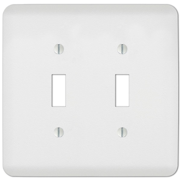 Livewire Perry Textured 2 Gang Stamped Steel Toggle Wall Plate, White - LI2742683